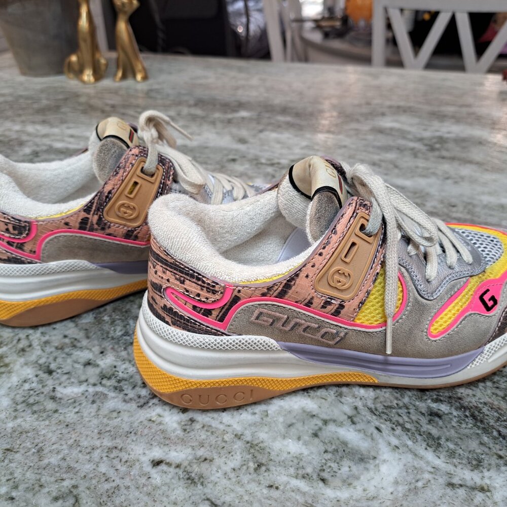 Gucci Ultrapace Pink Tejus Printed Sneaker - Picture 3 of 5